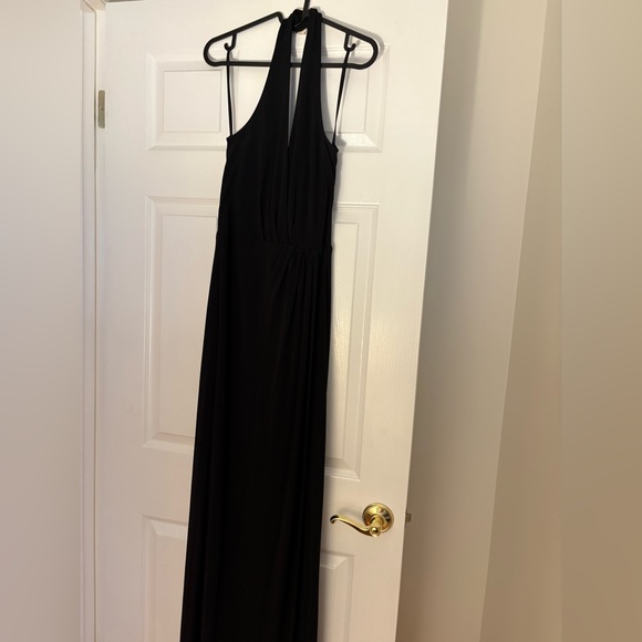 White House Black Market;Halter Draped Matte Jersey Dress With Slit - - Picture 4 of 7